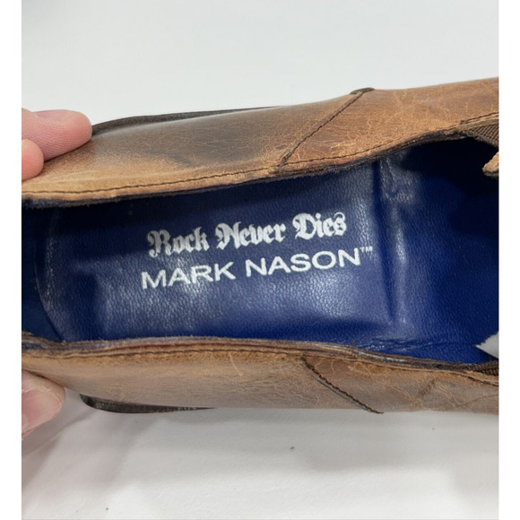 Mark Nason Mens Size 9.5‎ Brown Rock Lives Leather Dragon Shoes Square Toe W/Box main image 7